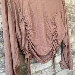 Plus Ruched Tie Crop Top